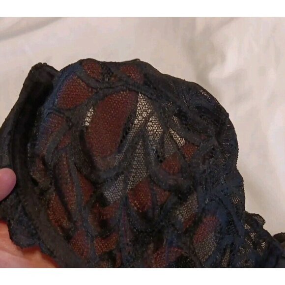 Savage X Fenty Not Sorry Womens 38DD Unlined Lace Balconette Bra Black NWT - Picture 4 of 7